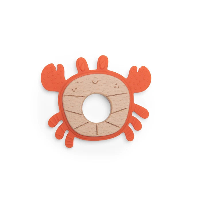 Moulin Roty bijtring krab Hout en siliconen Paulie's Adventures 0+
