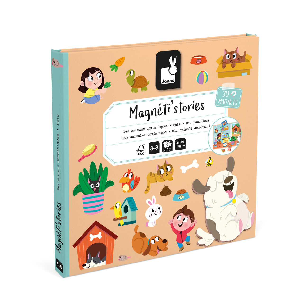 Janod Magneetboek Huisdieren 3+