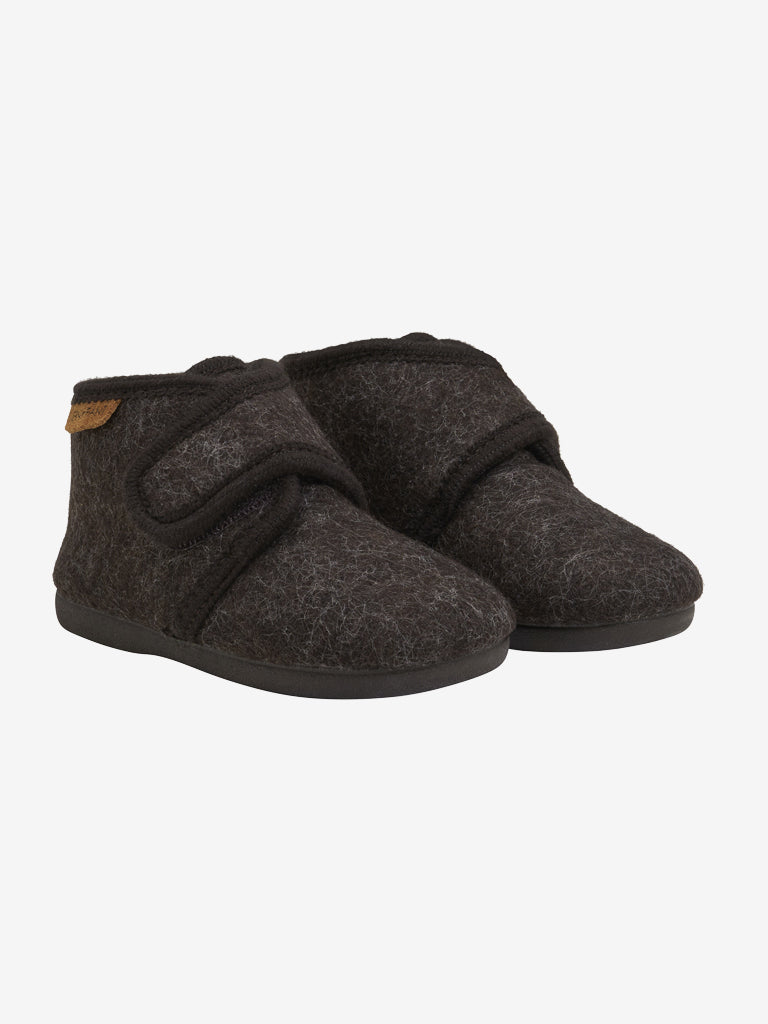 Enfant sloffen wol chocolate melange