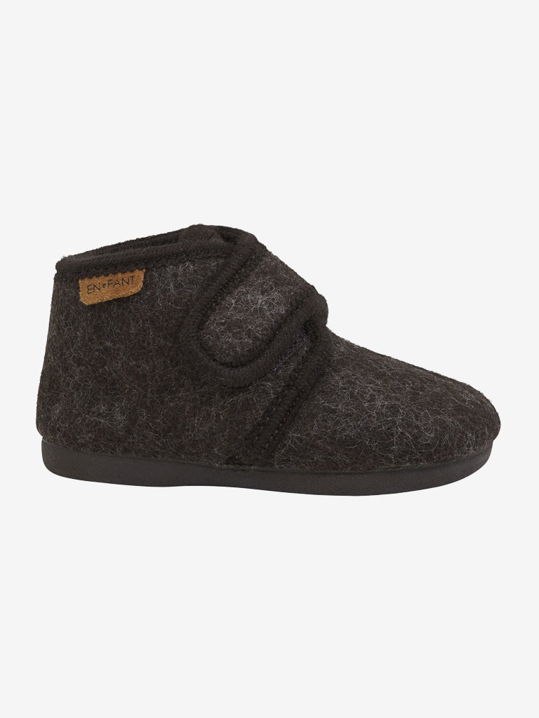Enfant sloffen wol chocolate melange