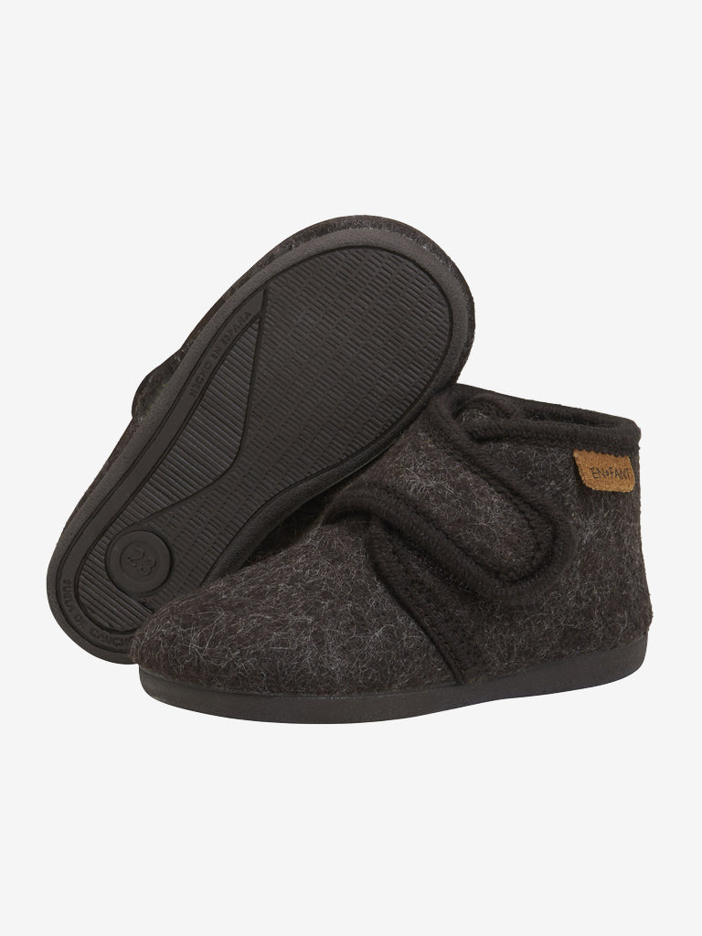 Enfant sloffen wol chocolate melange