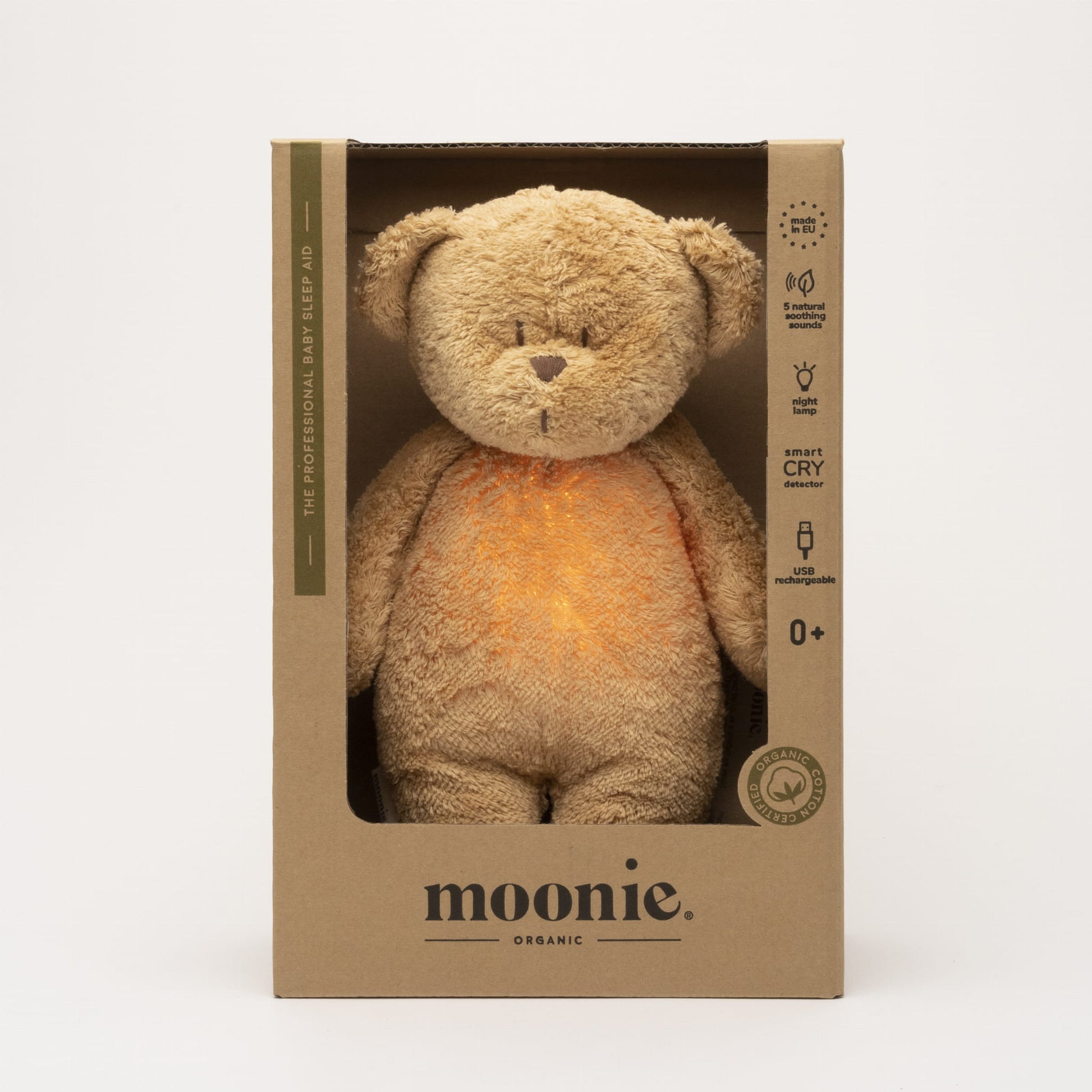 Moonie organic humming bear sand of grijs 0+