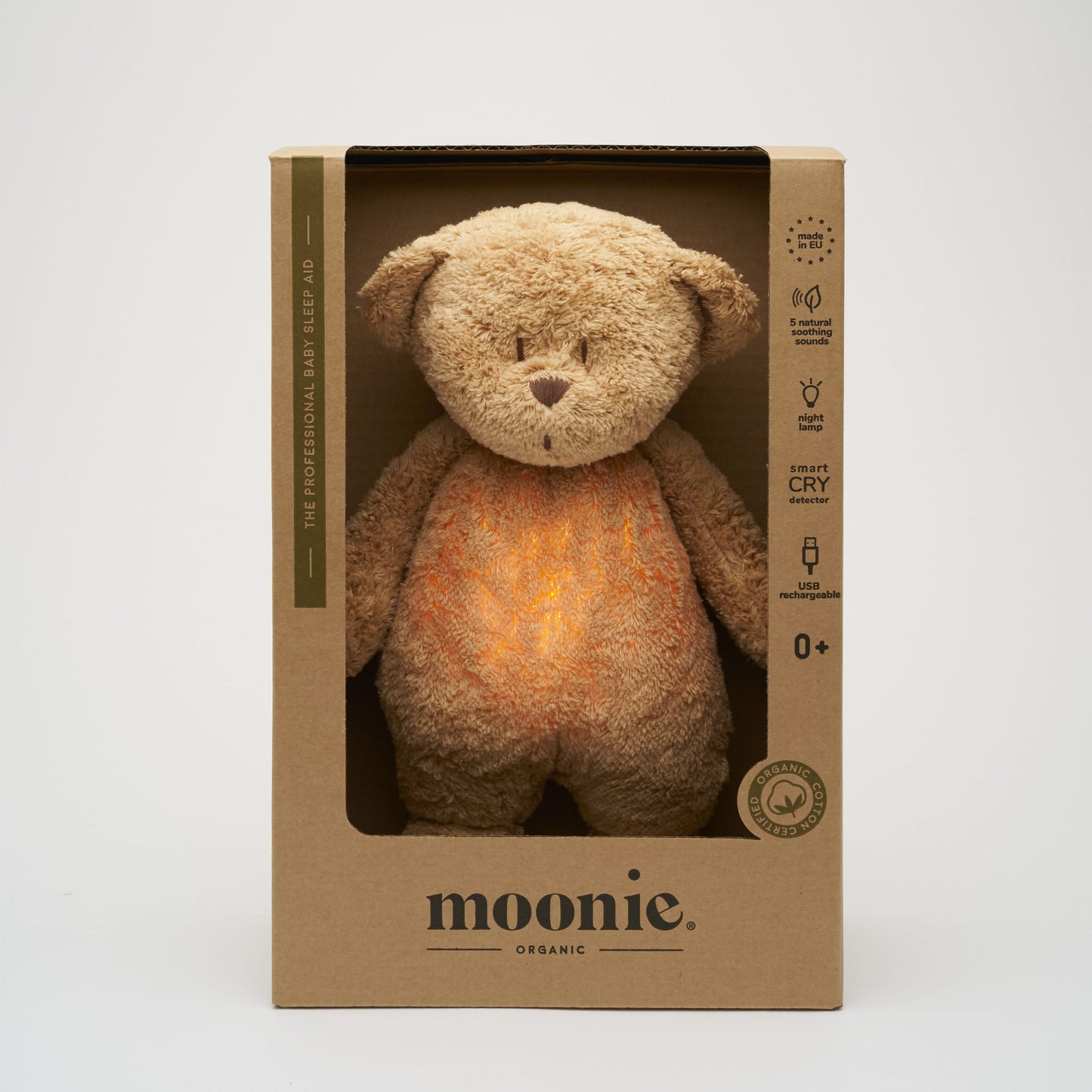 Moonie organic humming bear sand of grijs 0+ Cappuchino
