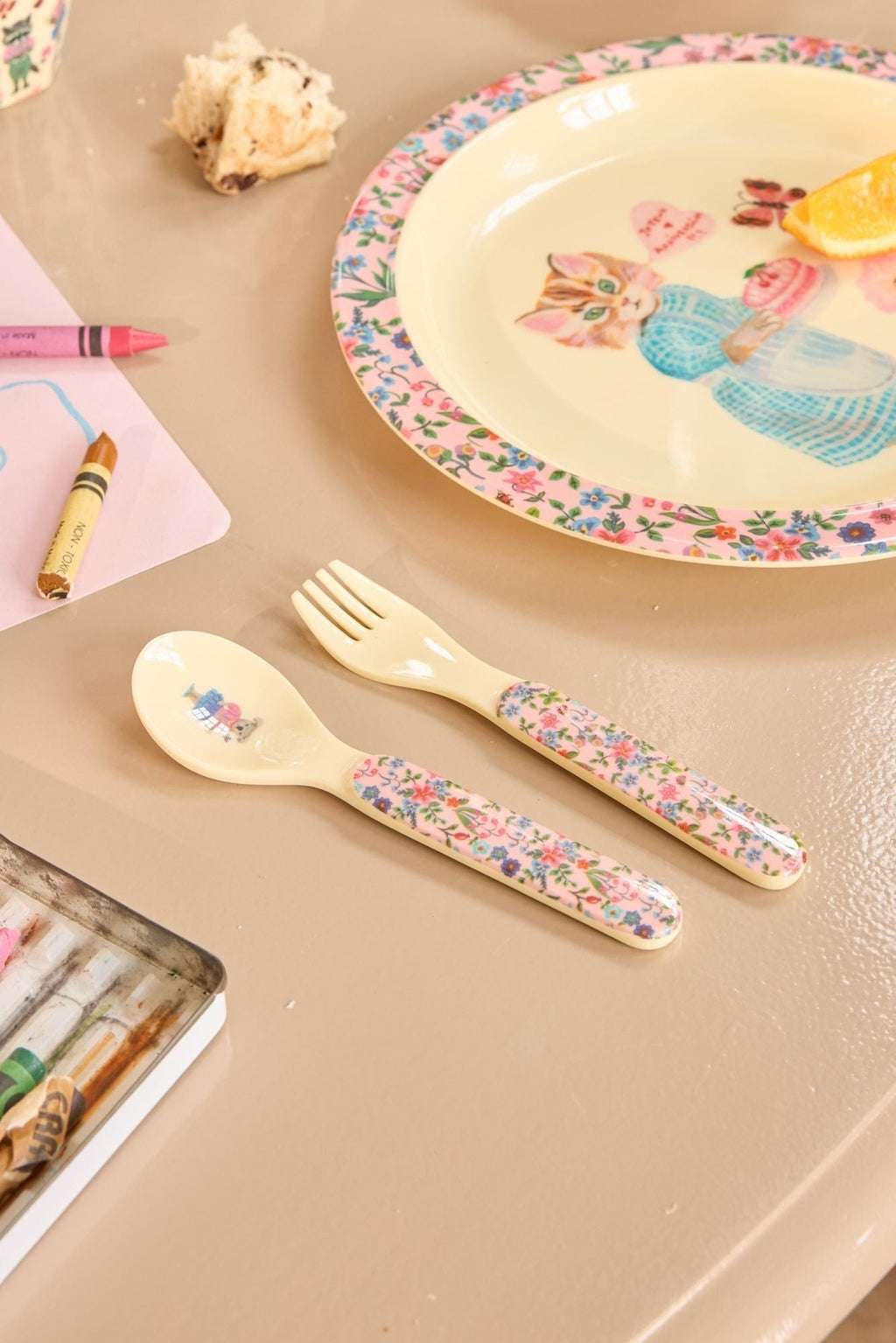 Rice bestekset Nathalie Lété roze 3+
