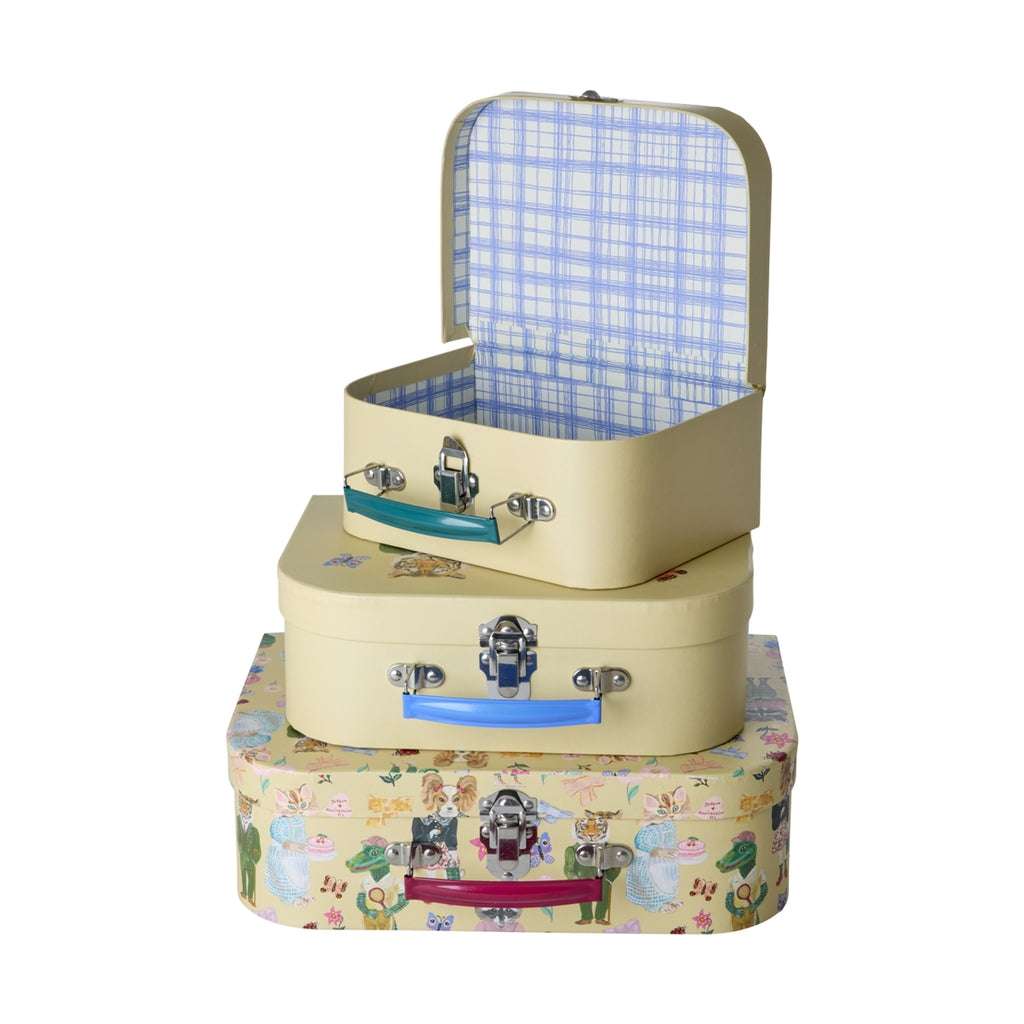 Rice Karton Koffer Crème Nathalie Lété Print Set van 3