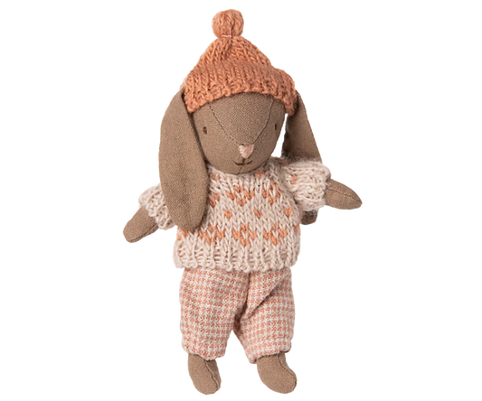 Maileg popje winter bunny micro brown rose