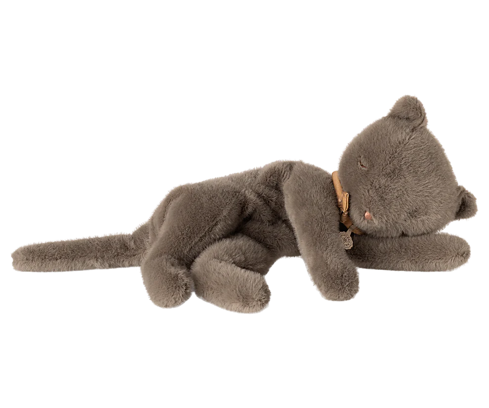 Maileg knuffel pluche slapende kitten medium grijs 0+