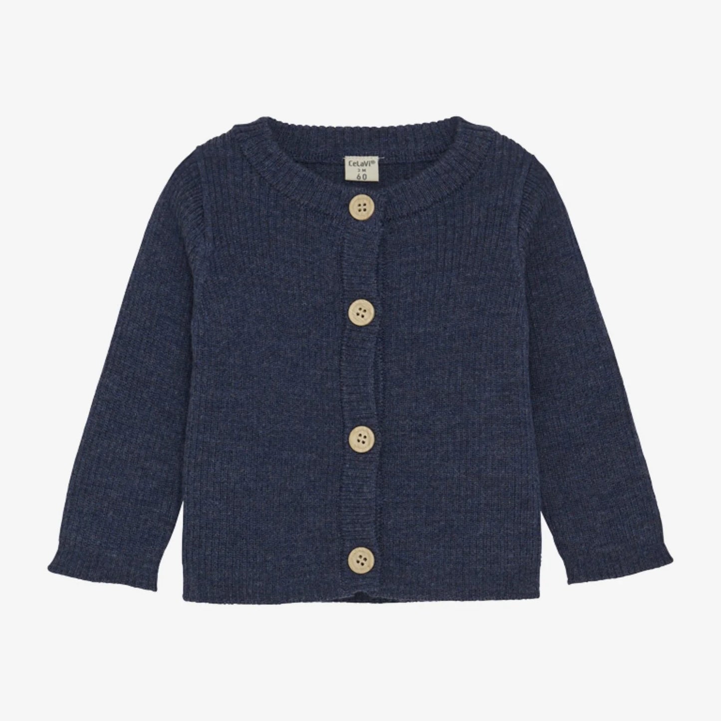 CeLaVi babyvestje merinowol beige of blauw maat 90 Marineblauw 90 cm