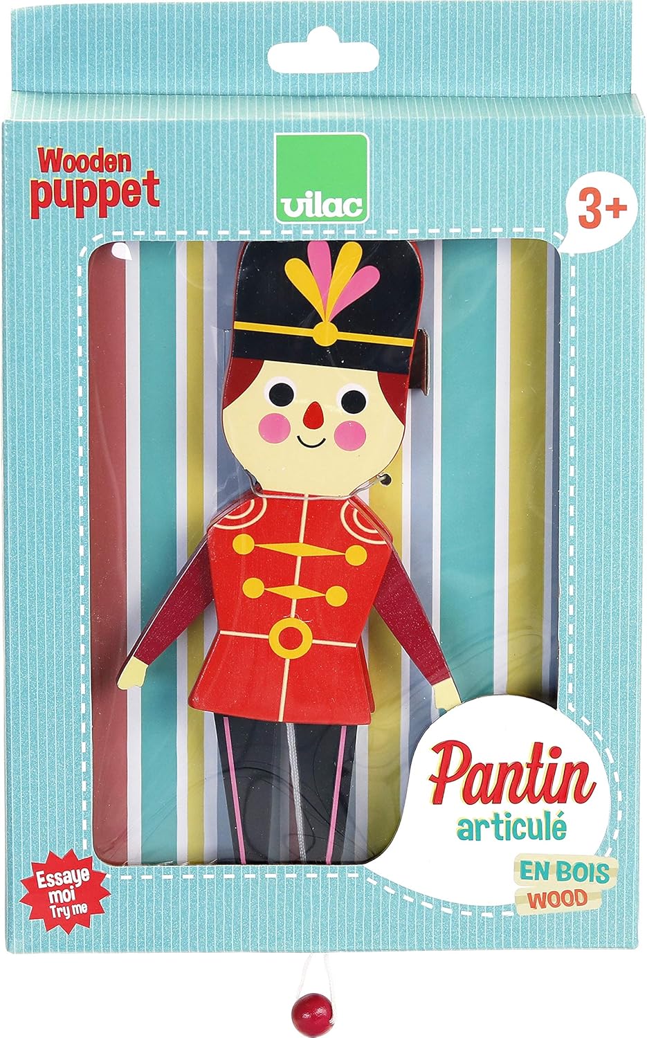 Vilac marionette trekpop hout horse guard 3+