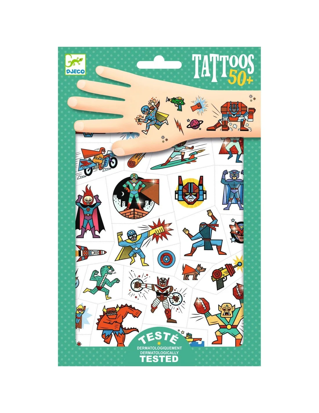 Djeco tijdelijke tattoeages heros 3+