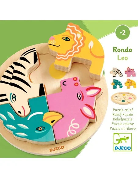 Djeco puzzel hout Rondo Leo 2+