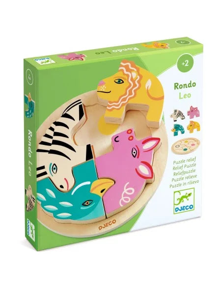 Djeco puzzel hout Rondo Leo 2+