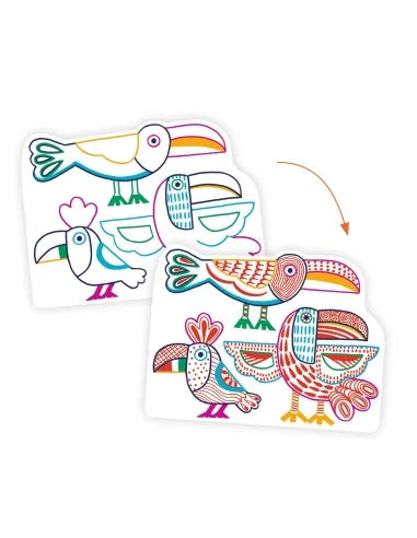 Djeco kleurplaten wilde dierenfamilies 3+