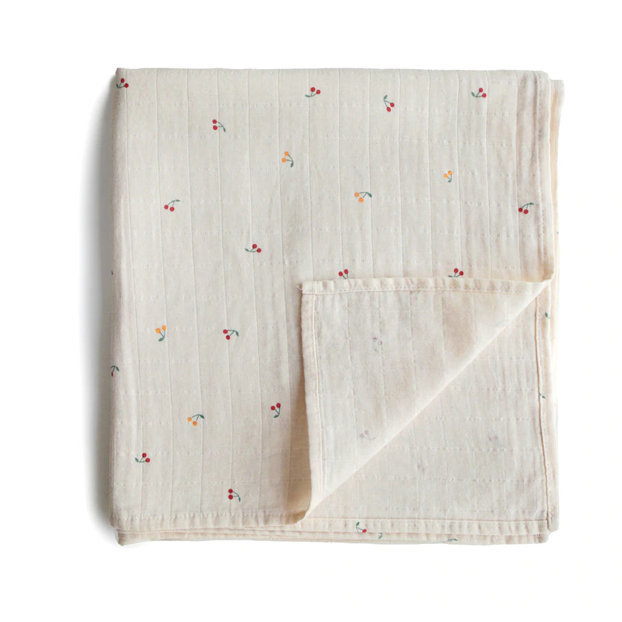 Mushie hydrodoeken prints 120 X 120cm Cherries