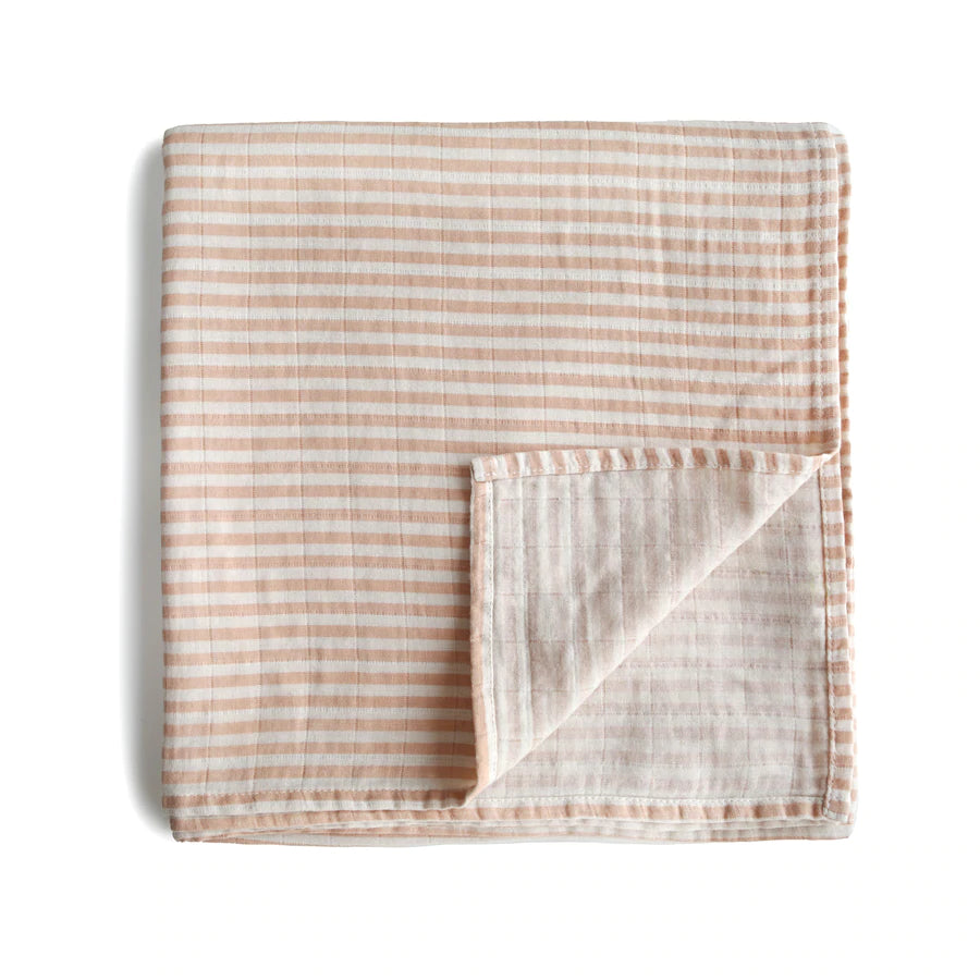 Mushie hydrodoeken prints 120 X 120cm Natural stripe