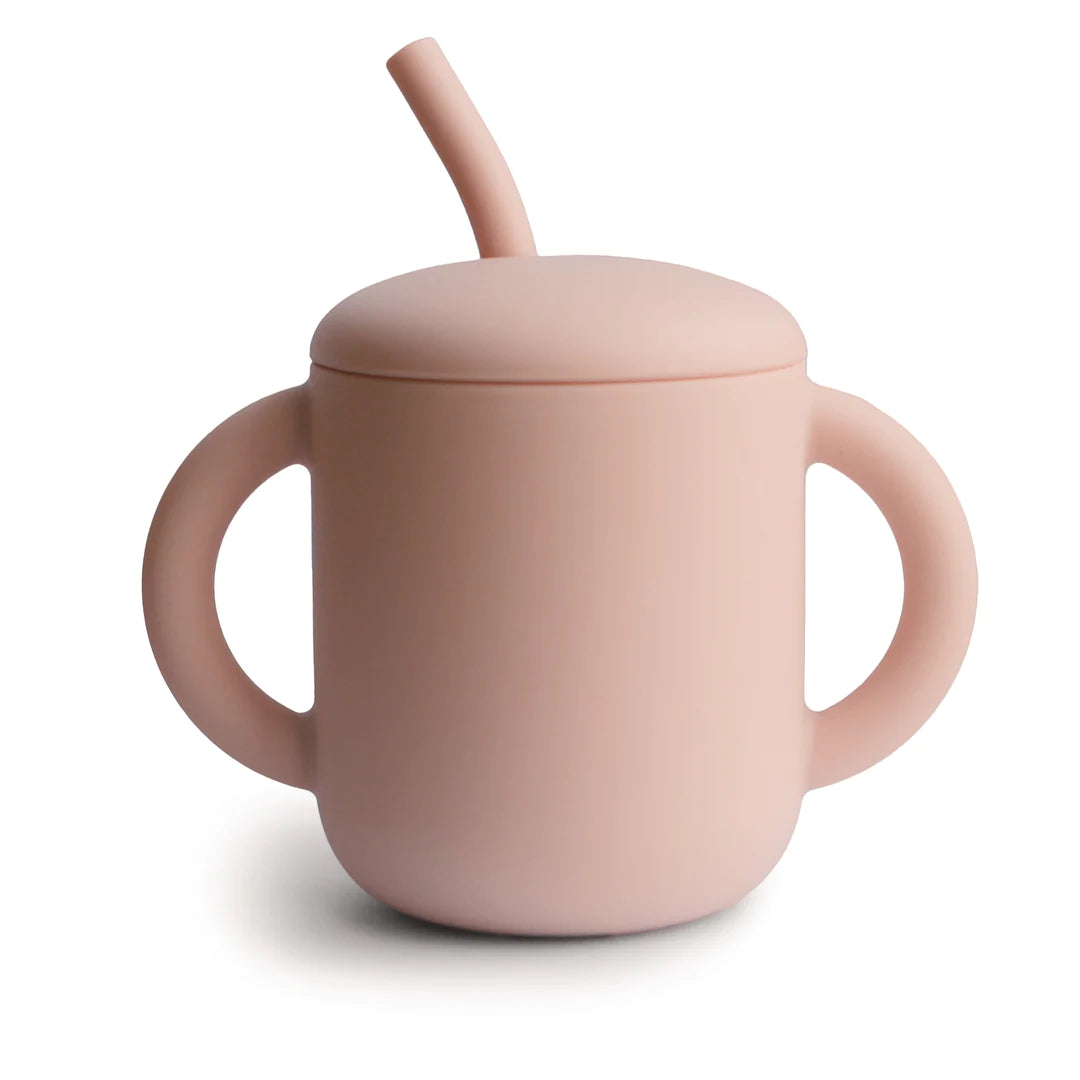 Mushie training cup & straw Blush