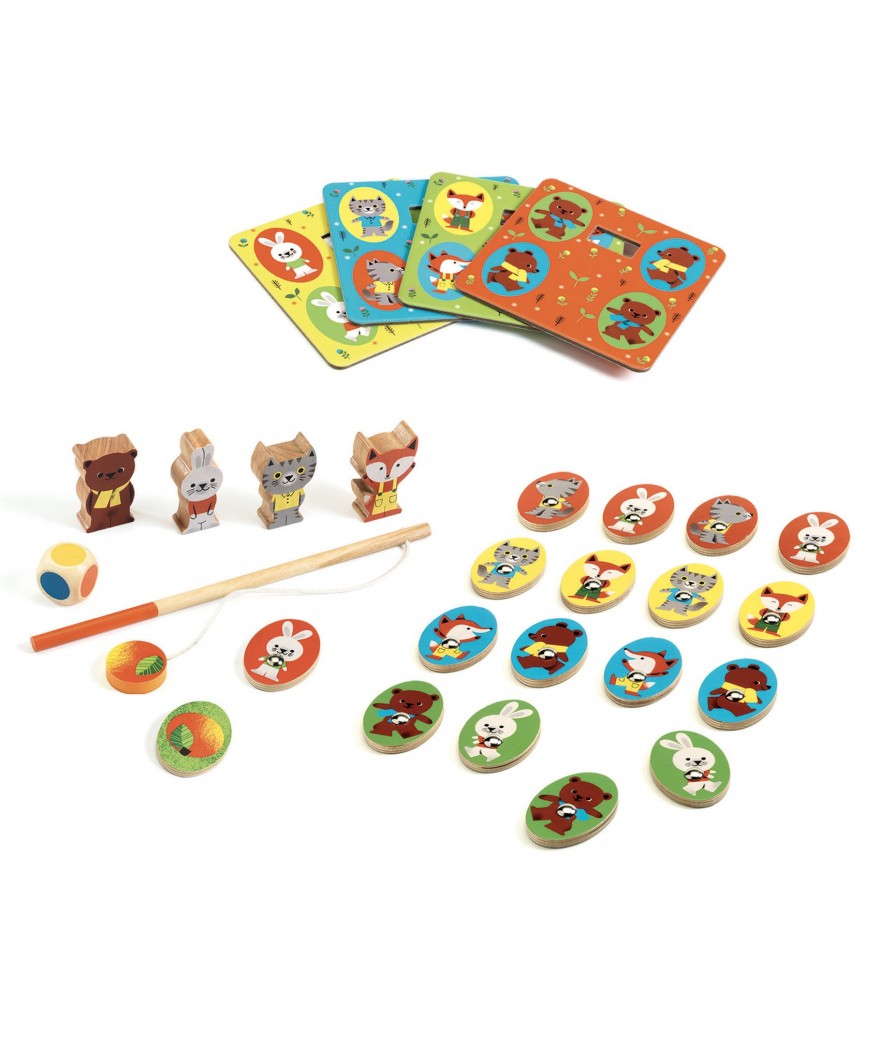 Djeco educatief speldoos 4 in een Ludo wood 2+